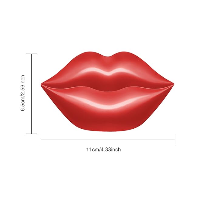 20Pcs Lip Mask, Red Cherry Lip Moisturizing Plumping Masks Overnight, Lip Gel Treatment Lip Masks for Dry Lips Smooth& Plump Chapped Lip Collagen Overnight Lip Care Pads Patches(Red)-VivaGrace Women