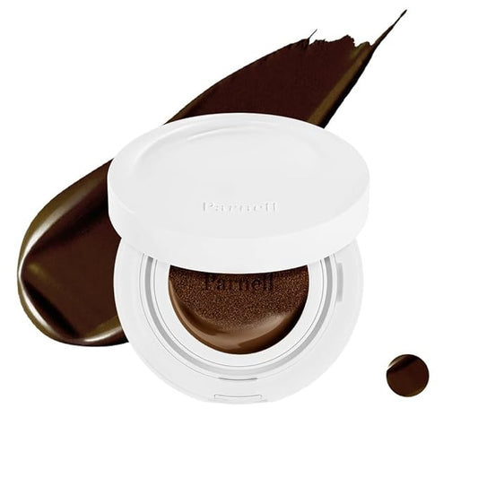Parnell Cicamanu Serum Cushion 59N Ebony 0.52 fl oz | Hydrating Serum Foundation for Soothing, Pore Blurring & Radiant Glass Skin | Lightweight Korean Cushion for Sensitive Skin | K-Beauty-VivaGrace Women