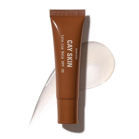 Cay Skin Isle Lip Balm SPF 30 – High Shine, Hydrating + Sheer Lip Gloss in Vanilla Brown Sugar Flavor – Formulated with Natural Ingredients for All Skin Tones – Clear-VivaGrace Women