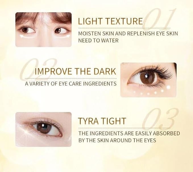24K Gold Eye Cream For Deep Hydrating, Anti-Aging Gold Eye Cream For Dark Circles And Puffiness,Moisturizing Lightenex Gold Cream Lifting Eye SENANA (1 PACK)-VivaGrace Women