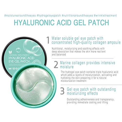 MIZON Triple Hyaluronic Acid Eye Gel Patches – Hydrogel Eye Masks with Seaweed Extract for Deep Hydration, Plumping & Soothing – 60 Pcs Under-Eye Treatment for Dryness & Fine Lines-VivaGrace Women