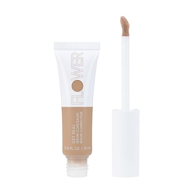 FLOWER BEAUTY By Drew Barrymore Get Real Serum Concealer - Brightens Skin + Blurs Blemishes - Hydrating Serum- Light-VivaGrace Women