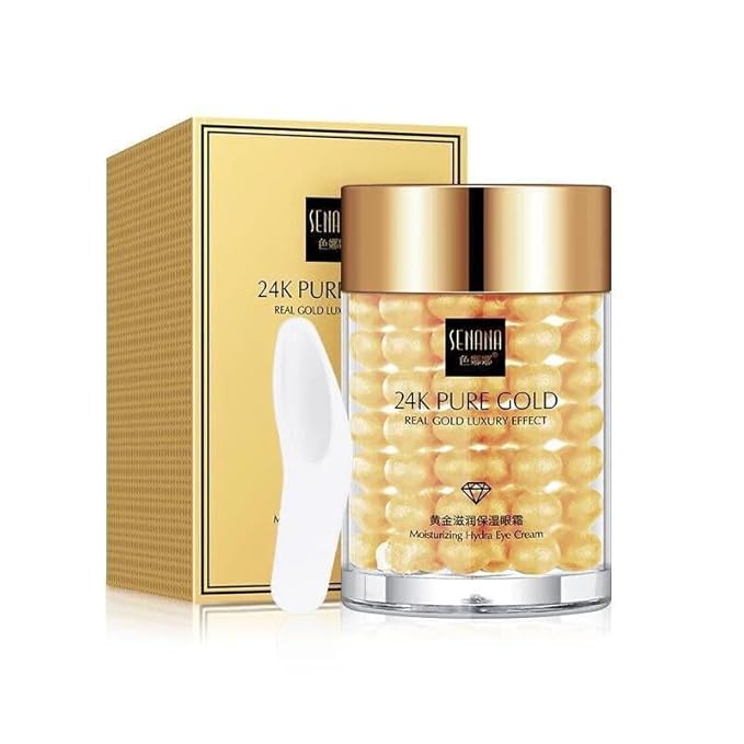 24K Gold Eye Cream For Deep Hydrating, Anti-Aging Gold Eye Cream For Dark Circles And Puffiness,Moisturizing Lightenex Gold Cream Lifting Eye SENANA (1 PACK)-VivaGrace Women