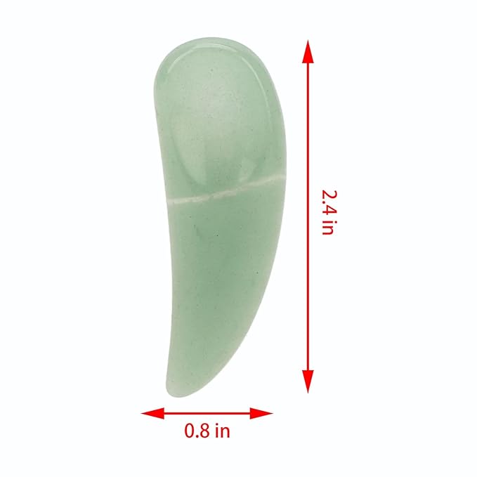 Spatula Scoop, Curved Cosmetic Spatula Scoop Mini Gua Sha Jadestone Curved Makeup Eye Cream Cosmetic Spatula Reduce Puffiness, Bags And Dark Circles Under the Eyes (Green)-VivaGrace Women