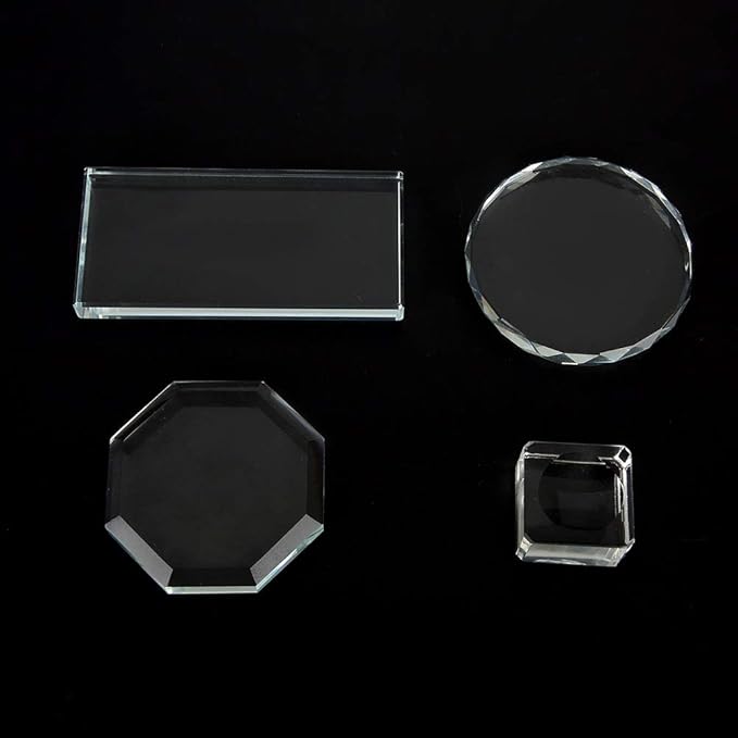 Glass Nail Art Palette Transparent Paint Drawing Colorful Paint Tray for Beauty Personal Care Drawing Color Dish DIY Nail Art Accessories Tools(02)-VivaGrace Women