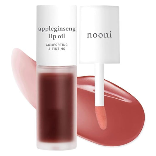 NOONI Korean Lip Oil - Appleginseng | Lip Stain, Gift, Long-Lasting, Moisturizing, Plumping, Revitalizing for Dry Lips, Waterproof, No Peel Off, Korean Lip Tint 0.12 Fl Oz-VivaGrace Women