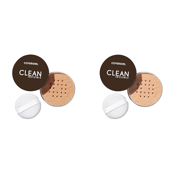 COVERGIRL Clean Invisible Loose Powder Vegan Setting Powder Bundle - Translucent Medium Warm 20g & Translucent Medium 20g-VivaGrace Women