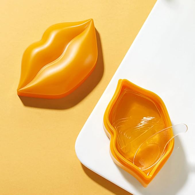 20Pcs Moisturizing Lip Mask, Restores Moisture Lip Care Mask for Dry Lips and Lip Lines Lips Overnight Lip Care, Gel Treatment Lip Masks Plumping Lips Mask (Yellow)-VivaGrace Women