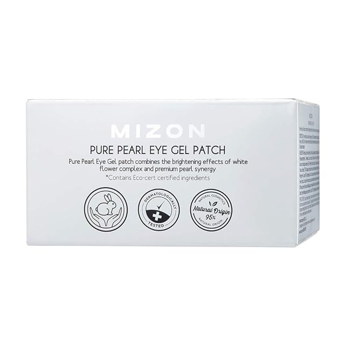 MIZON Pure Pearl Eye Gel Patch with Pearl, Diamond Powder, and Niacinamide for Radiance, Firming, and Nourishment – 60pcs – Improves Dark Circles and Luminosity-VivaGrace Women