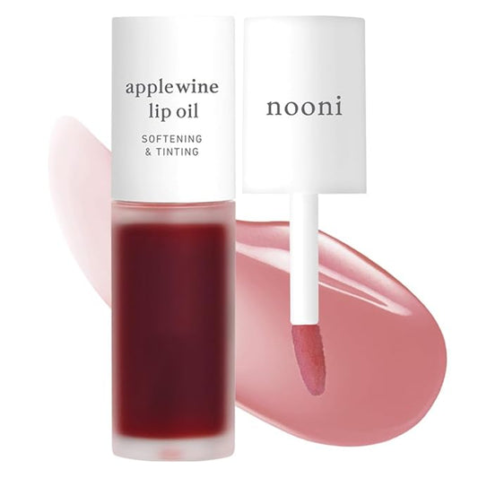 NOONI Korean Lip Oil - Applewine | Long-Lasting, Moisturizing, Plumping, Revitalizing for Dry Lips, Waterproof, No Peel Off, Hydrating, Nourishing Crystal Clear, 0.12 FL Oz-VivaGrace Women