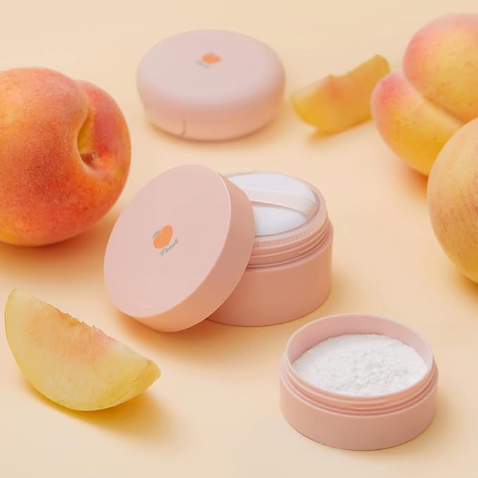 SKINFOOD Peach Cotton Multi Finish Powder 5g - Korean Peach Extract & Calamin Sebum Control Face Powder - Silky Setting Powder - Setting Powder for Oily Skin - Sweet Peach Scent for Soft Skin-VivaGrace Women