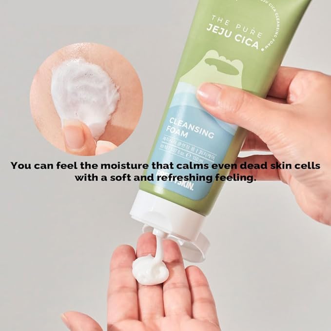 The Pure Jeju Cica Centella Asiatica Extract Cleansing Foam 5.07fl.oz.(150ml) (Cleansing Foam)