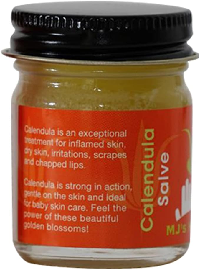 MJ's Herbals Calendula Salve - Skin Soothing Balm, Eczema Cream, Diaper Rash, Scars, Bug Bites, Made w/Calendula Blossoms & Propolis Beeswax (1 oz)-VivaGrace Women