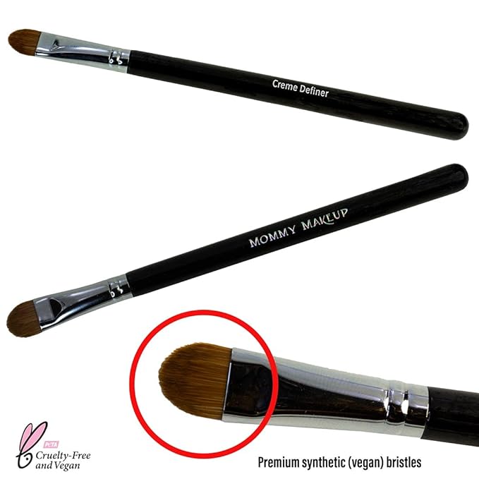 Creme Definer Eyeshadow Brush (1 Pc) Soft & Thick Premium Synthetic Vegan Bristles, Flat Cream Eye Shadow Brush for Makeup Artist-Quality Results, Cruelty-Free by Mommy Makeup-VivaGrace Women