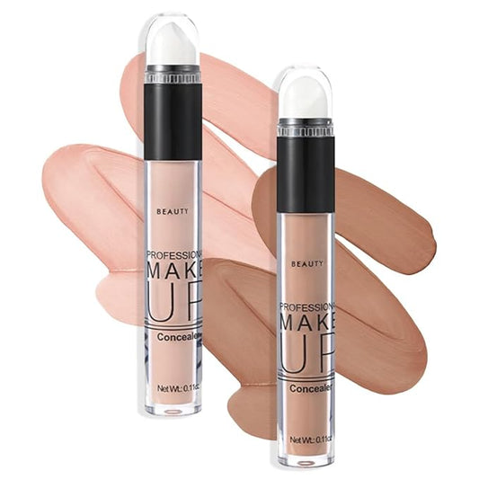 2 Pack Liquid Foundation Cream for Face Makeup,Durable Full Coverage Matte Concealer Make Up,Oil Control & Waterproof Base Primer -0.35+0.35 Fl.Oz (03+04#)-VivaGrace Women
