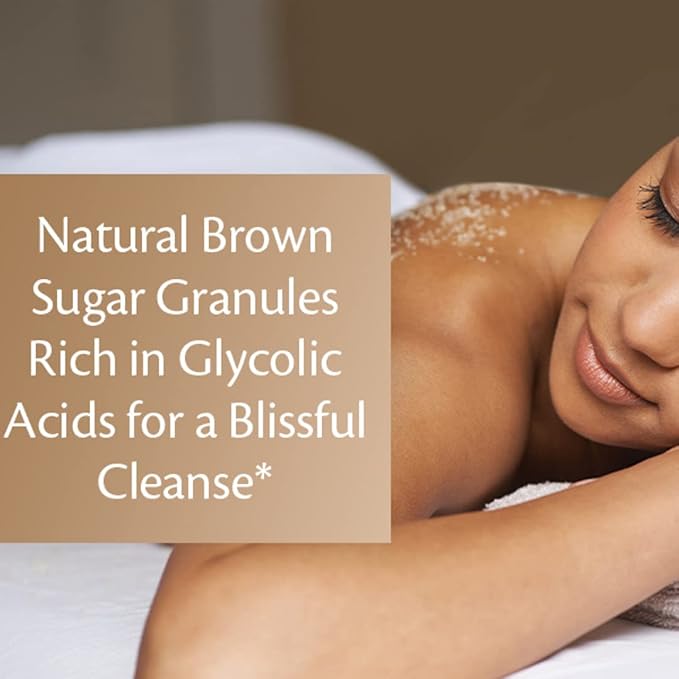 Brown Sugar Scrub Face Foot & Body Exfoliator Infused with Collagen and Stem Cell Exfoliating Salt Body Scrub for Toning Skin Cellulite Skin Care, 12oz by M3 Naturals-VivaGrace Women