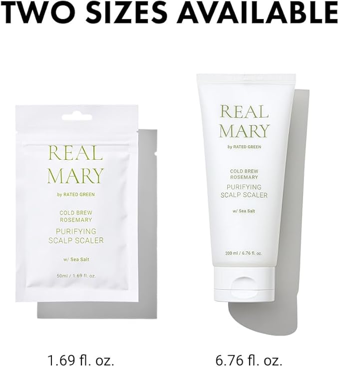 RATED GREEN Real Mary Cold Brew Rosemary Purifying Scalp Scaler w. Sea Salt | Menthol | Deep Refreshing Mask for Oily, Flaky Scalp | Korean Vegan Formula | 1.69 fl oz (Pack of 5)-VivaGrace Women
