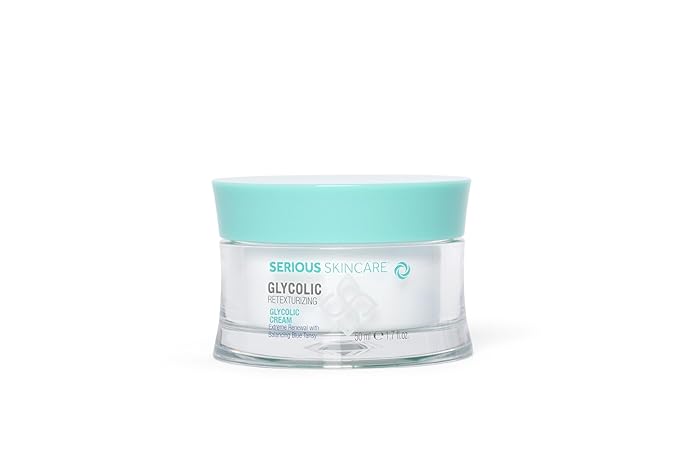 Serious Skincare Glycolic Skin Renewal Set - Retexturizing Serum - Facial Moisture Cream - Face Wash Cleanser - Balancing Blue Tansy Extract - Improve Appearance of Lines, Wrinkles and Enlarged Pores-VivaGrace Women