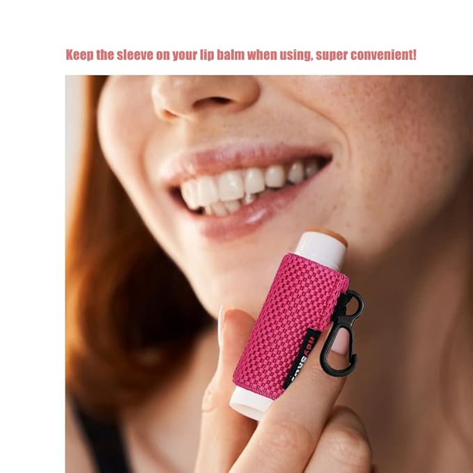 3PCS Lip Balm Holder Sleeves Chapstick Holder Keychain Lipstick Sleeves Lip Gloss Holder Keychain Chapstick Elastic Sleeves-VivaGrace Women