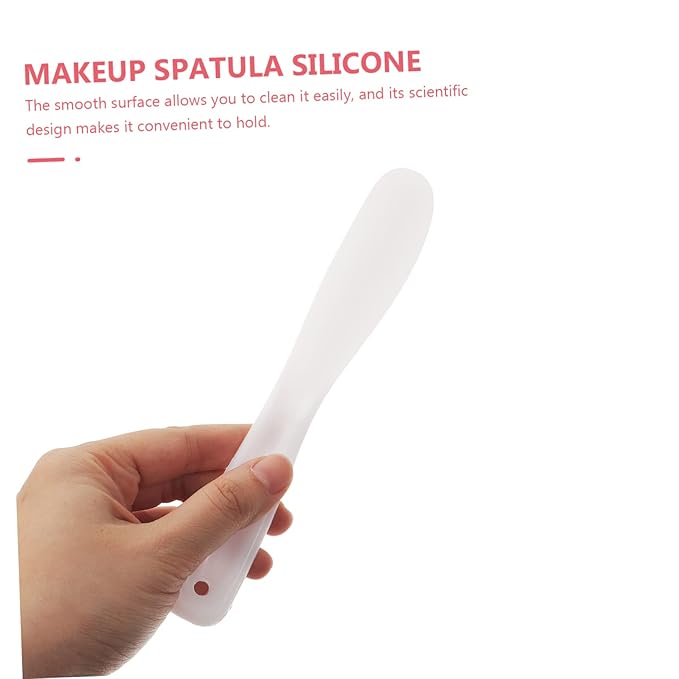 Beaupretty 10pcs Tool Stick White Makeup Silicone Makeup Spatula Mini Silicone Spatula Silicone Stirring Tools Spatulas Cosmetic Long Spatula Barber Film Stick Face-VivaGrace Women