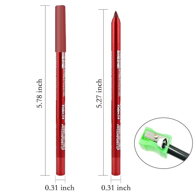 evpct Brick Red Gel Eyeliner Pencil for Women Waterline Waterproof Smudge Proof Eye Makeup Liners, Red Mascara Eye Liner Gel Liner Eyeliner with Sharpener delineador de ojos contra el agua 14