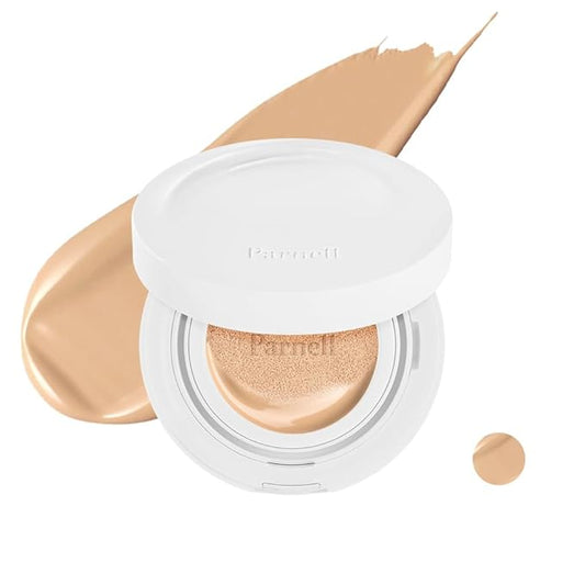 Parnell Cicamanu Serum Cushion - Moisturizing Foundation for Soothing, Coverage, Glass Skin and Lightweight for Sensitive and Dry Skin Pearl Skin (0.52 Fl Oz)(24N)-VivaGrace Women