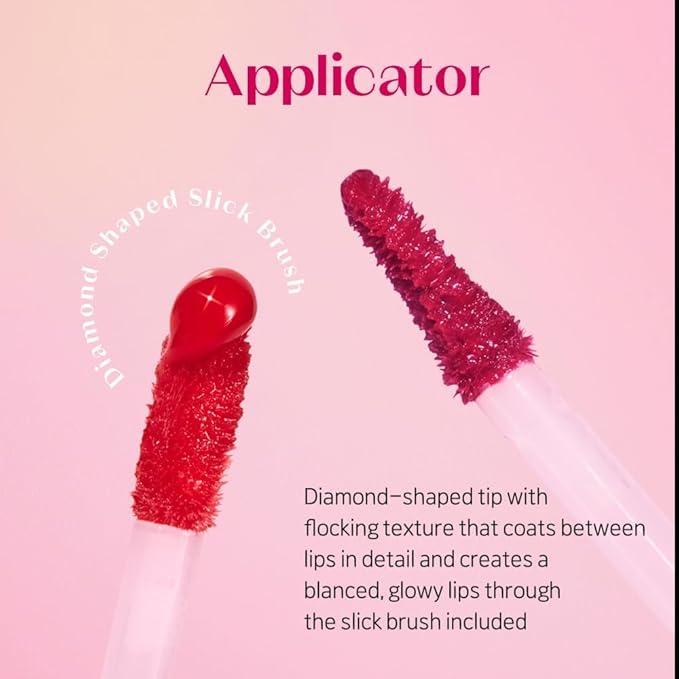 ETUDE Over Glowy Lip Stain Tint #1 Scented Rose | Non-Sticky Vegan Lip Tint | Moisturized & Long-lasting Lip Gloss | Daily Tint for Dry Lips K-beauty-VivaGrace Women