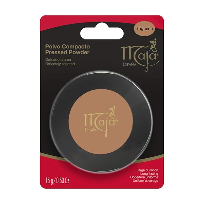 Trigueno Maja Pressed Powder| Delicately Scented Pressed Powder, Mirror and Tassel Compartment for Flawless Skin; 0.53 Ounces-VivaGrace Women
