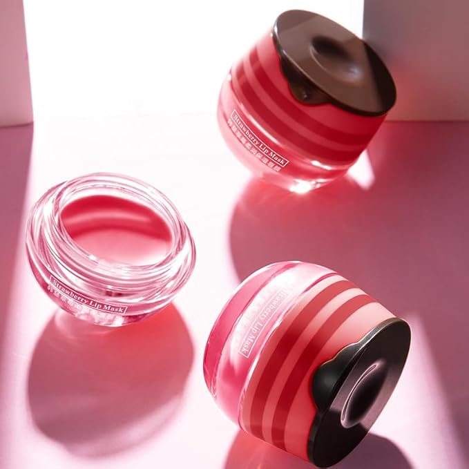 4 Pcs Lip Mask Reduces Lip Lines and Exfoliator, Prevention Dry & Cracked Lip. (Honey & Strawberry)-VivaGrace Women