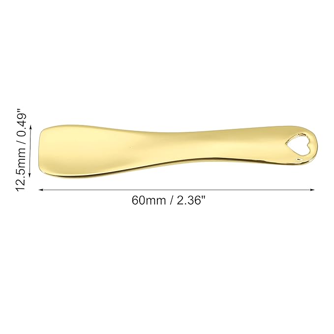 VOCOSTE 3 Pcs Makeup Spatula Mini Spoon, Eye Cream Massage Sticks Beauty Scoop, for Facial Cosmetic Face Cream, Zinc Alloy Heart Shape 2.36"x0.49", Gold Tone-VivaGrace Women
