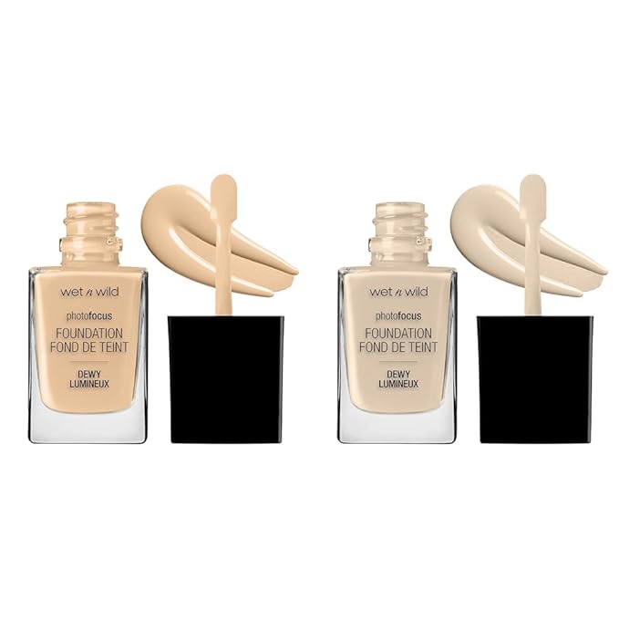 wet n wild Photo Focus Dewy Liquid Foundation Makeup Soft Beige & Nude Ivory-VivaGrace Women