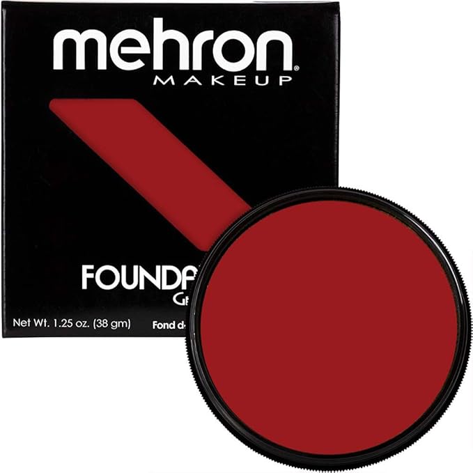 Mehron Makeup Foundation Greasepaint | Stage, Face Paint, Body Paint, Halloween Makeup 1.25 oz (38 g) (RED)-VivaGrace Women