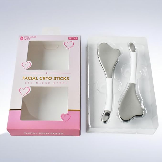 Ice Globes for Face & Eyes, Unbreakable Stainless Steel Cryo Massagers for Skincare Routines, Multifunctional Cold Roller Cooling Globes for Puffiness, Sagging Skin, Fine Lines, and Facial Relaxation-VivaGrace Women