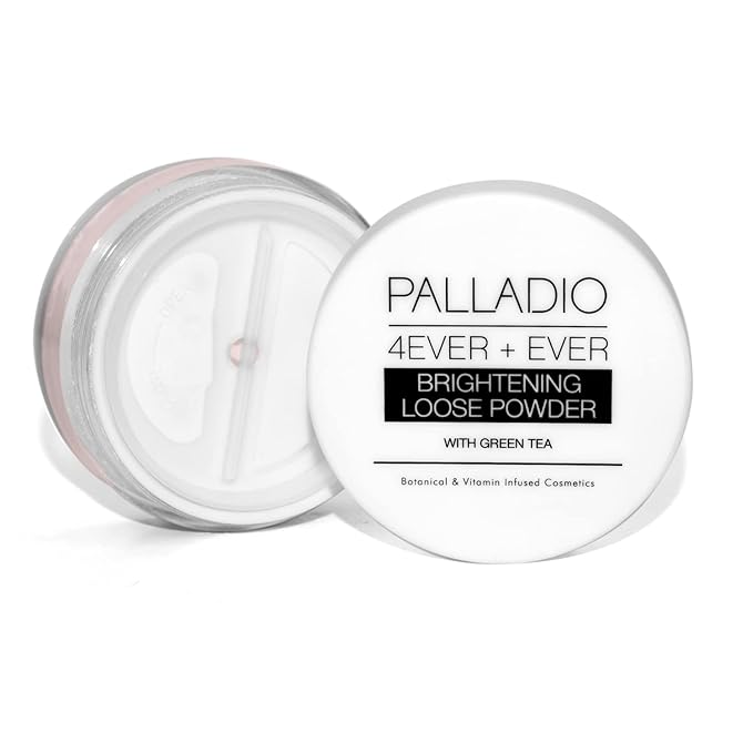 Palladio 4 Ever+Ever Mattifying Loose Setting Powder, Brighten Dark Circles, Lightens, and Creates a Look Of Luminosity, Soft, Radiant Finish All Day Wear, (Brightening Powder)-VivaGrace Women