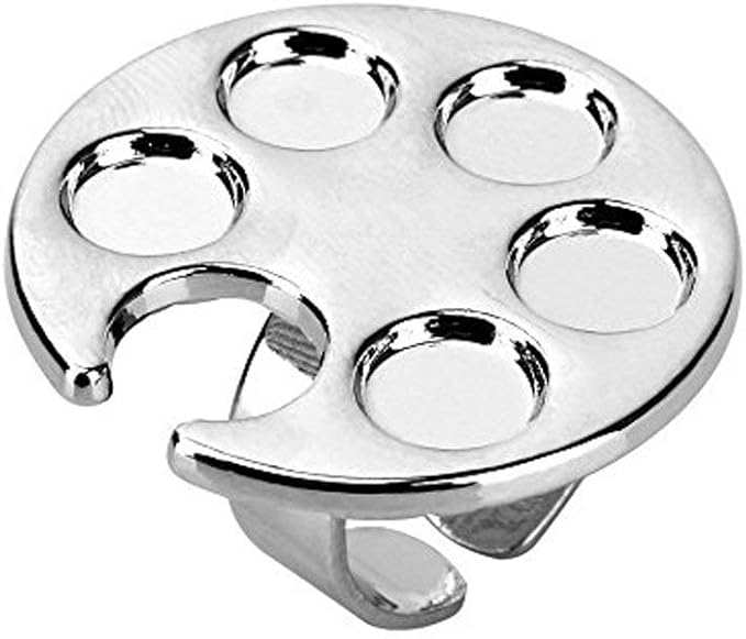 2 Pcs/Lot Mini Manicure Palette Wearable Metal Nail Art Polish Holder Paint Palette Finger Rings Nail Art Tools Palettes Palette Cups-VivaGrace Women