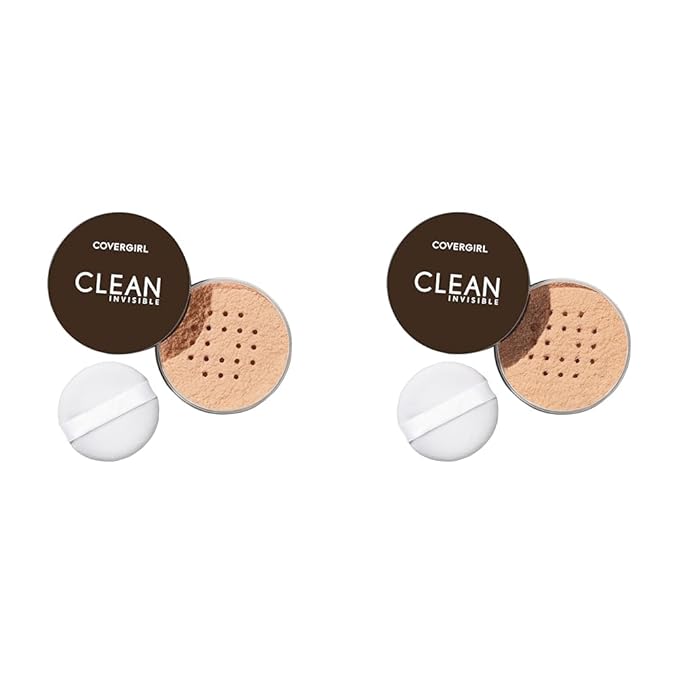 COVERGIRL Clean Invisible Loose Powder Vegan Formula Translucent Shades Light 20g & Medium 20g-VivaGrace Women