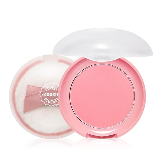 ETUDE Lovely Cookie Blusher #PK002 Grapefruit Jelly 4g | Glowing & Natural Powder Blush with Long-Lasting Sebum Control | Easy Application | Puffy Cushion for a Lovely Makeup Look-VivaGrace Women
