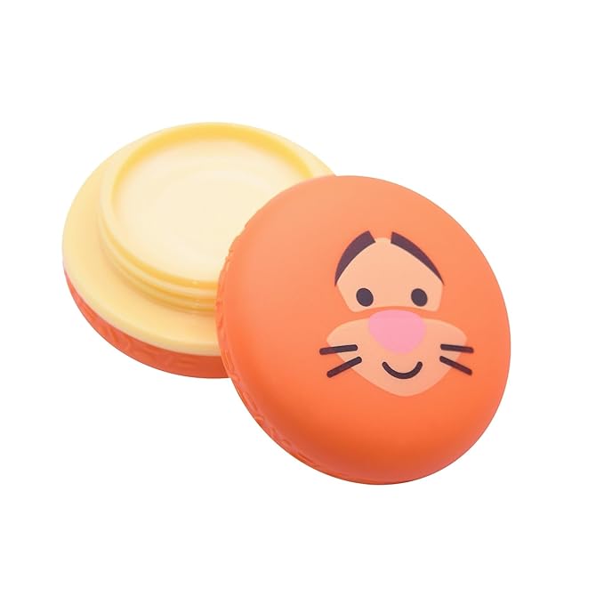 The Crème Shop x Disney Macaron Lip Balm Winnie The Pooh Lemon Honeycomb Crème Korean Scented Pocket Portable Vitamin E Shea Butter (Tigger (Mango Peach))-VivaGrace Women