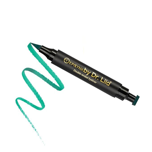 Waterproof Eyeliner - Double-Ended, Long-Lasting Liquid Eyeliner Pen with Precision Tip for Smooth Application - Smudge-Proof, Hypoallergenic, Vegan & Gluten-Free Eye Liner, 2mL Green-VivaGrace Women