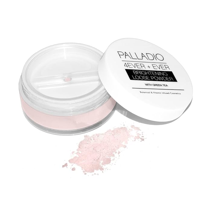Palladio 4 Ever+Ever Mattifying Loose Setting Powder, Brighten Dark Circles, Lightens, and Creates a Look Of Luminosity, Soft, Radiant Finish All Day Wear, (Brightening Powder)-VivaGrace Women