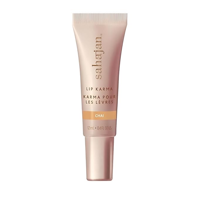 Sahajan Lip Karma Hydrating Lip Balm Gloss with Castor & Argan Oil, Cera Alba, Moisturizes & Firms Chapped, Dry Lips Shine for Plumper Looking Lips (Chai)-VivaGrace Women