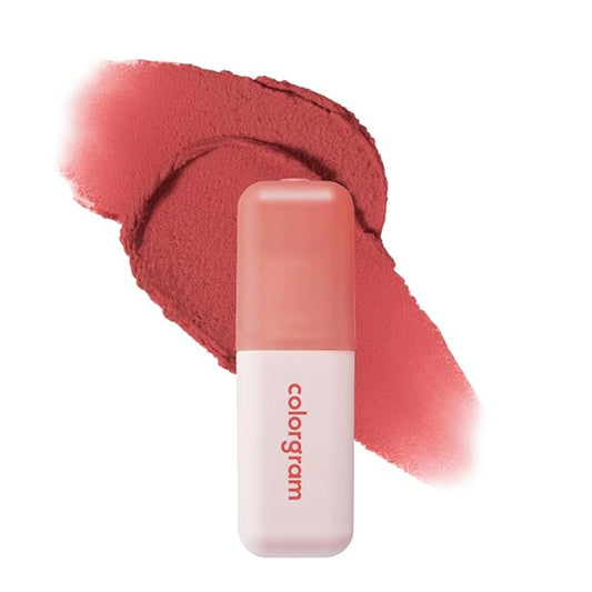COLORGRAM NUDE BLUR TINT 04 CORAL LIT | Soft Velvet Matte Lip Stain & Cheek Tint | Lightweight Blurring Tint for a Smooth & Airbrushed Finish | 24H Hydration, Long-Lasting & Non-Sticky Formula-VivaGrace Women