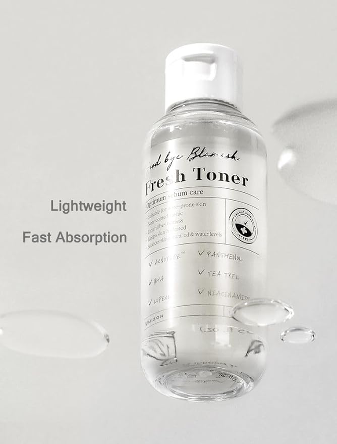 MIZON Goodbye Blemish Fresh Toner, BHA, Niacinamide for Excessive Sebum, Troubled Skin, Acne Treatment, Breakout Treatment, Korean Skincare, Acne Spot Treatment, Smooth Skin (120ml/4.05 fl. oz.)-VivaGrace Women
