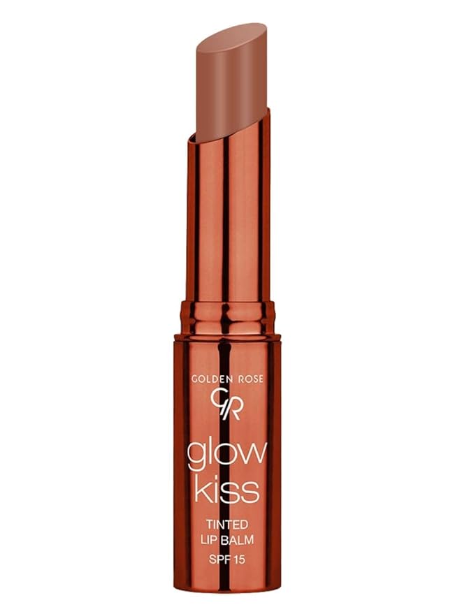 Golden Rose Cosmetics Glow Kiss Tinted Lip Balm with SPF15, Vegan Formula (Choco Cake)-VivaGrace Women