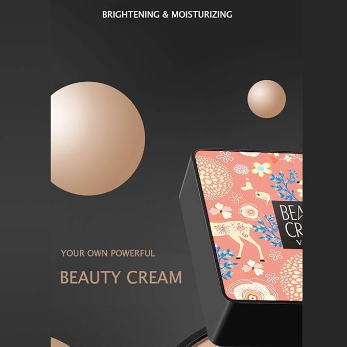 VENZEN Beauty Cream Clear Cover Natural Make Up Nourish Moisturizes Protection Professional Skin Care 2 Colors 20g (#02 Ivory)-VivaGrace Women