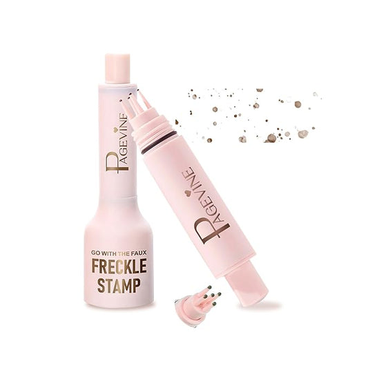 Freckle Stamp - Freckle Pen Waterproof, Long Lasting Fake Freckles,Quick Dry 5-Point Faux Freckles Stamp Cushion Stain Marker in One Press Natural and Lifelike Sunkissed Pencil Tool Makeup (#2-Medium)-VivaGrace Women