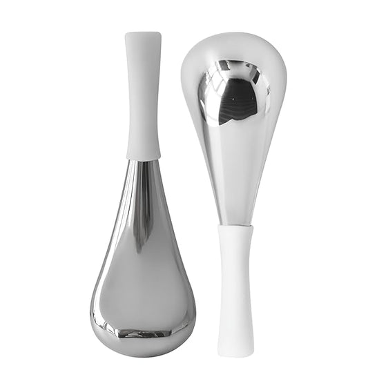 Ice Globes for Face & Eyes, Unbreakable Stainless Steel Cryo Sticks for Beauty Routines, Facials Cold Roller Cooling Globes for Puffiness, Wrinkles, Dark Circles, Headaches(White)-VivaGrace Women