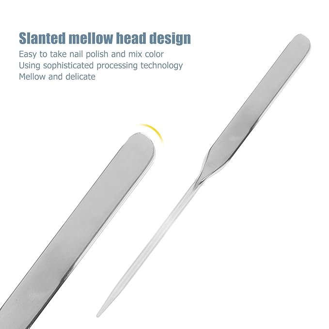 Stainless Steel Makeup Spatula, Liquid Foundation Spatula Stainless Steel Ergonomic Nail Art Stirring Tool Makeup Artist Makeup Tool-VivaGrace Women
