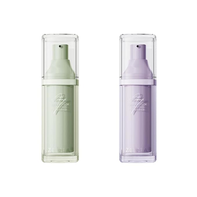 ZEESEA Correcting Face Primer for Brighten, Neutralizes Uneven Skin Tone and Facial Redness,Grips Makeup Base for Long-Lasting Wear,Cruelty-Free, Purple &Green-VivaGrace Women