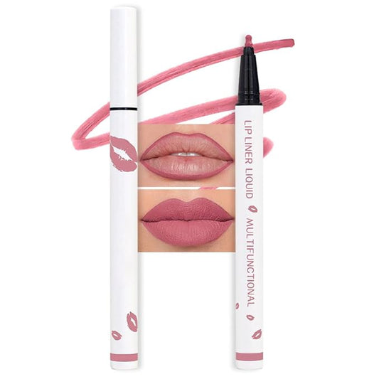 evpct Longwear Liquid Lip Liner Stain Marker Pen Long Lasting Waterproof, Dusty Pink Matte Semi Permanent 24 Hour Lip Liner and Lipstick Combo, Korean Color Stay Lipliner All Day, Lips Stain peel off-VivaGrace Women